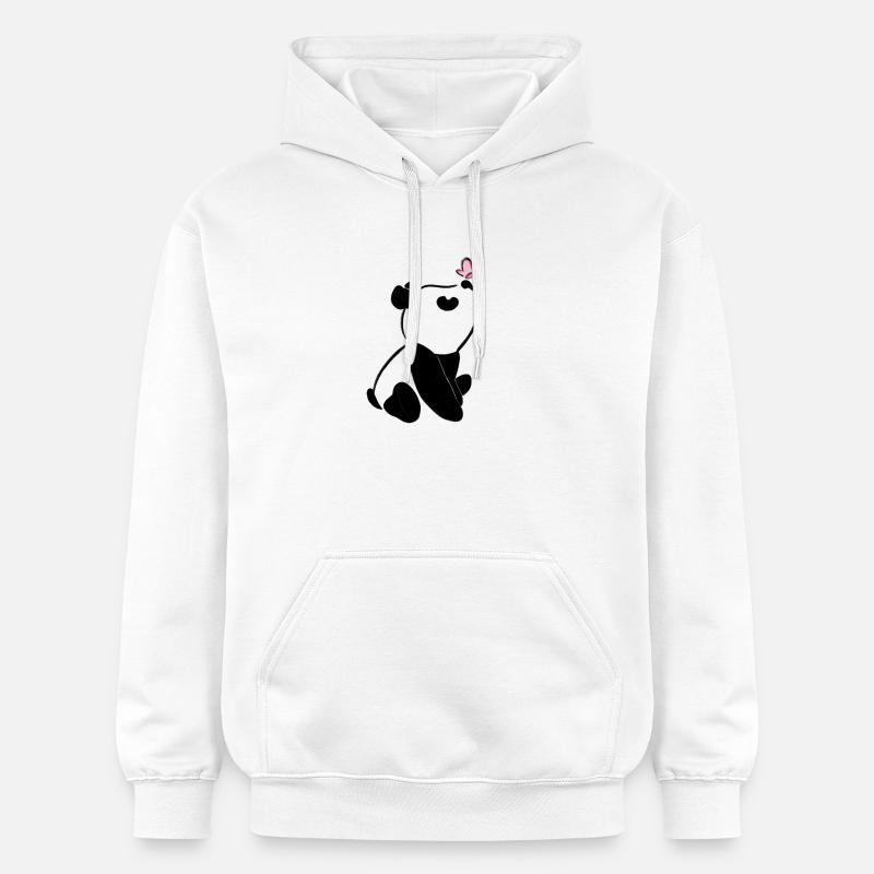 Panda avec papillon – Motif d’animal mignon - Sweat à capuche Softstyle® Gildan Unisexe - blanc