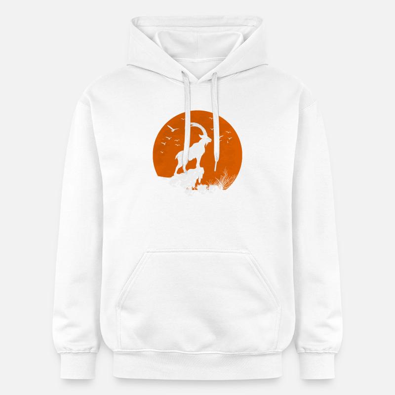 Capricorne rouge lune - Sweat à capuche Softstyle® Gildan Unisexe - blanc