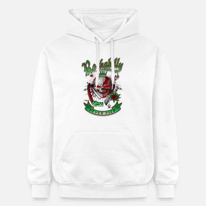 Rockabilly Skull - Sweat à capuche Softstyle® Gildan Unisexe - blanc