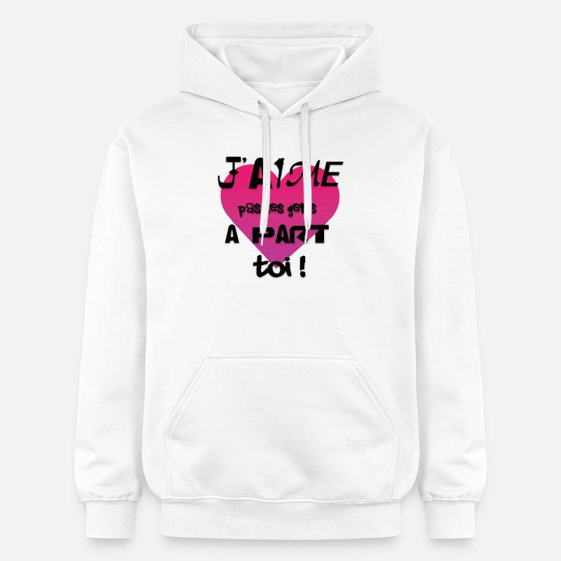 Coeur Rose Gradient — Message d'amour - Sweat à capuche Softstyle® Gildan Unisexe - blanc