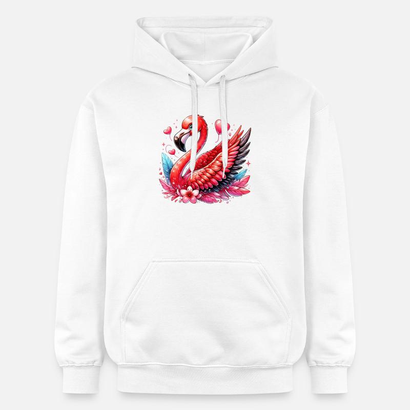 Flamant - Sweat à capuche Softstyle® Gildan Unisexe - blanc