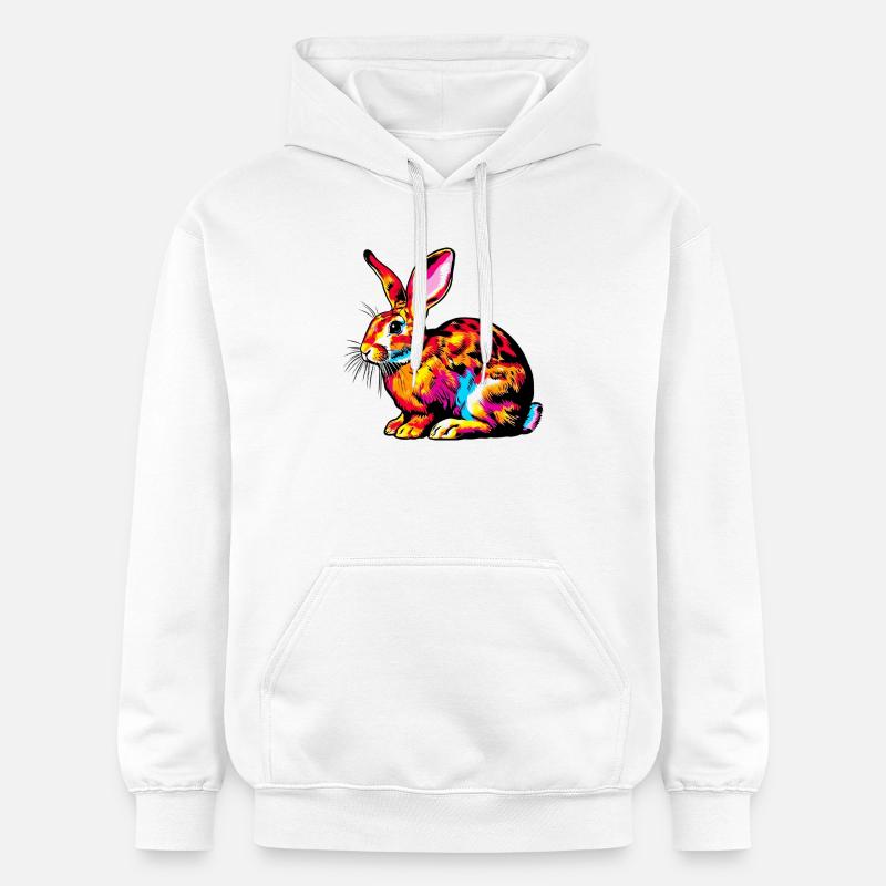 Lapin - Sweat à capuche Softstyle® Gildan Unisexe - blanc