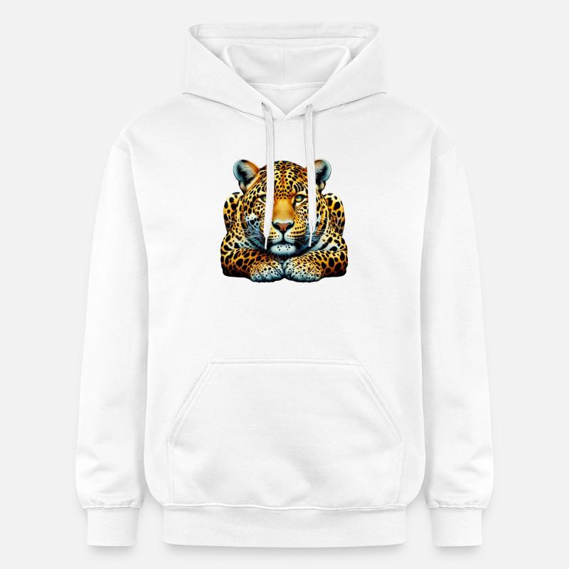 Léopard - Sweat à capuche Softstyle® Gildan Unisexe - blanc