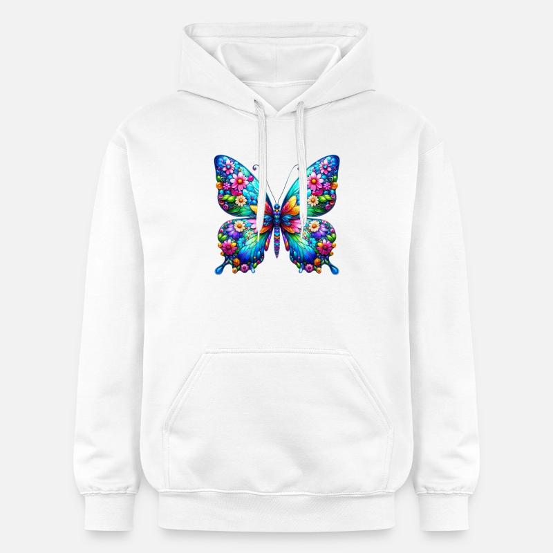 Papillon - Sweat à capuche Softstyle® Gildan Unisexe - blanc