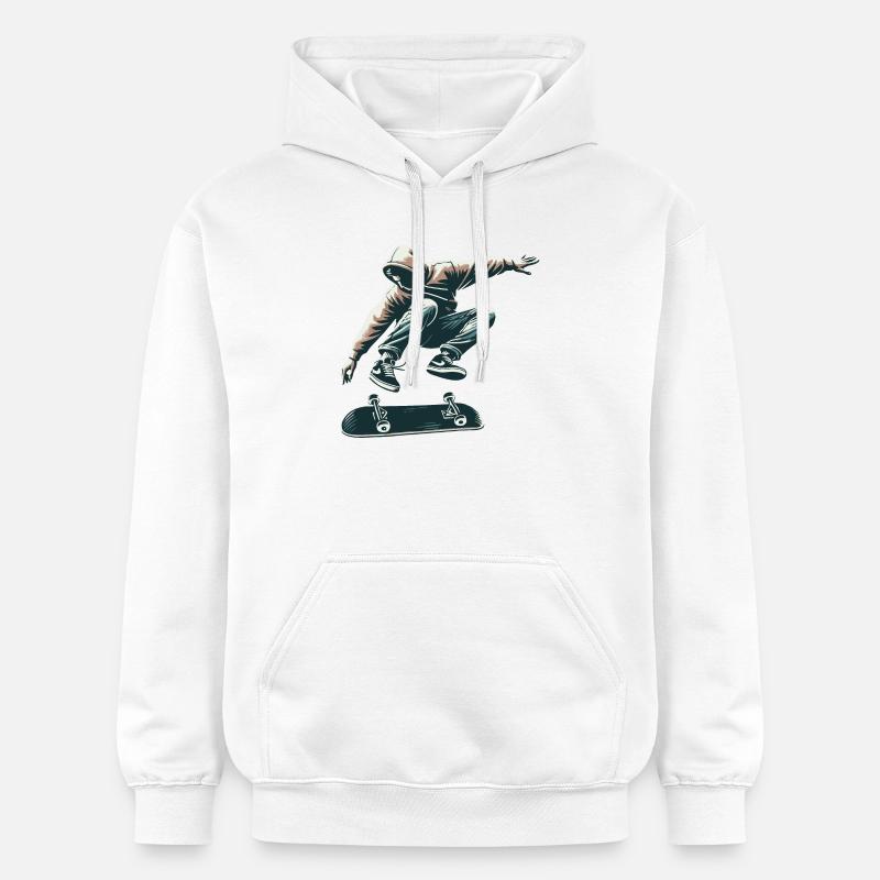Patineur - Sweat à capuche Softstyle® Gildan Unisexe - blanc