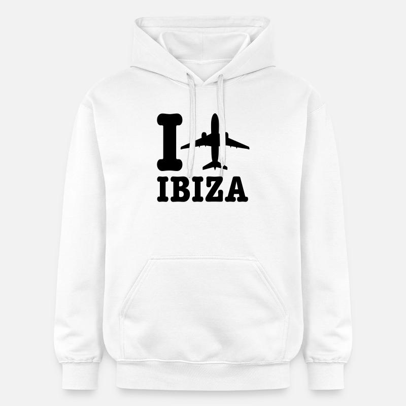 Vacances Ibiza - Sweat à capuche Softstyle® Gildan Unisexe - blanc