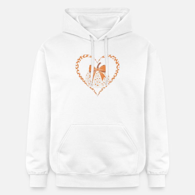 Conception de cœur de citrouille léopard - Sweat à capuche Softstyle® Gildan Unisexe - blanc