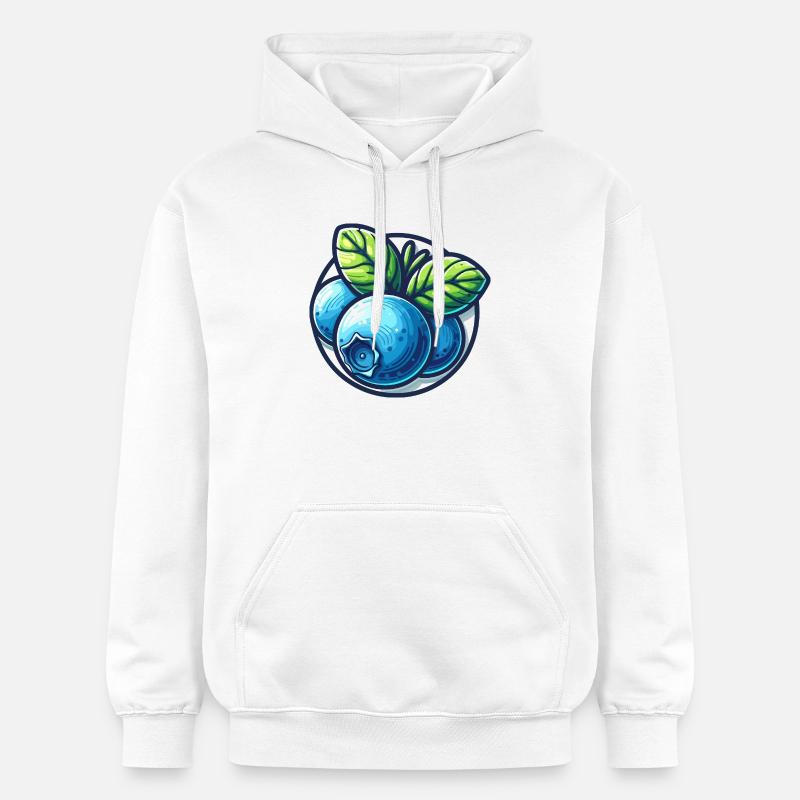 Myrtilles éclatants et feuilles - Sweat à capuche Softstyle® Gildan Unisexe - blanc