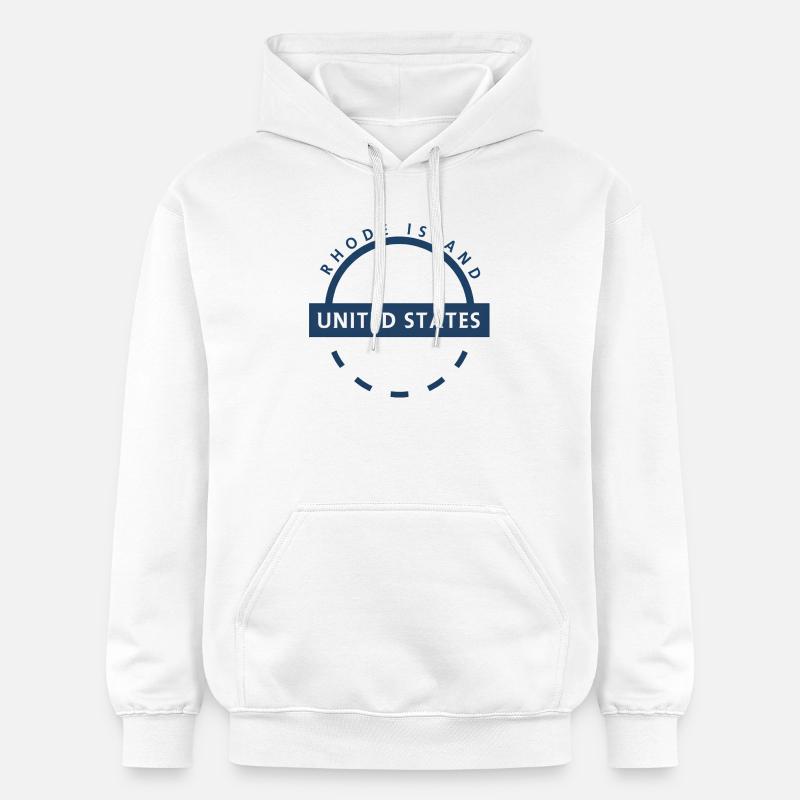 Logo rond du Rhode Island USA - Sweat à capuche Softstyle® Gildan Unisexe - blanc