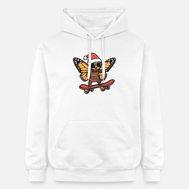 Papillon Noël Drôle - Sweat à capuche Softstyle® Gildan Unisexe - blanc