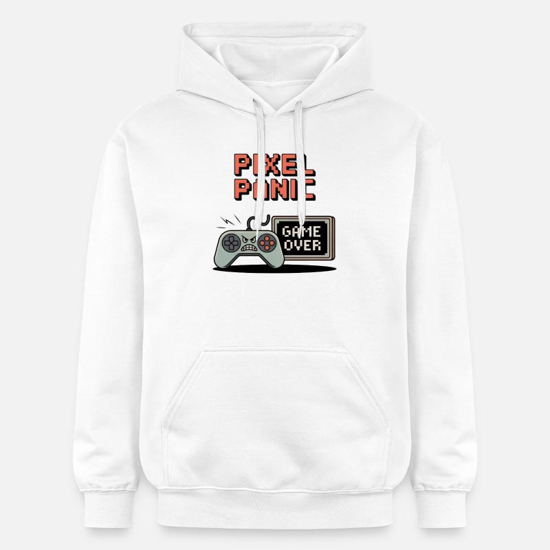 Pixel Panic – Game Over Rage Mode - Sweat à capuche Softstyle® Gildan Unisexe - blanc