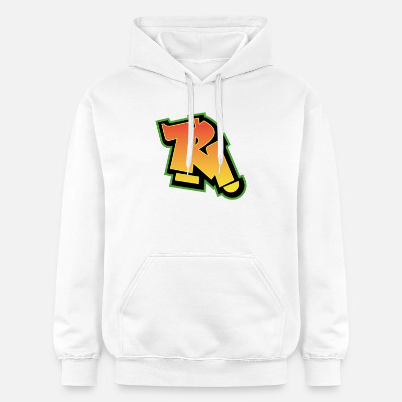 Police graffiti Wildstyle 01 Lettre 'R' - Sweat à capuche Softstyle® Gildan Unisexe - blanc