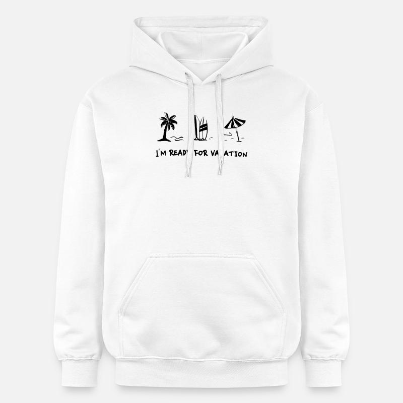 Je suis prêt pour les vacances - Sweat à capuche Softstyle® Gildan Unisexe - blanc