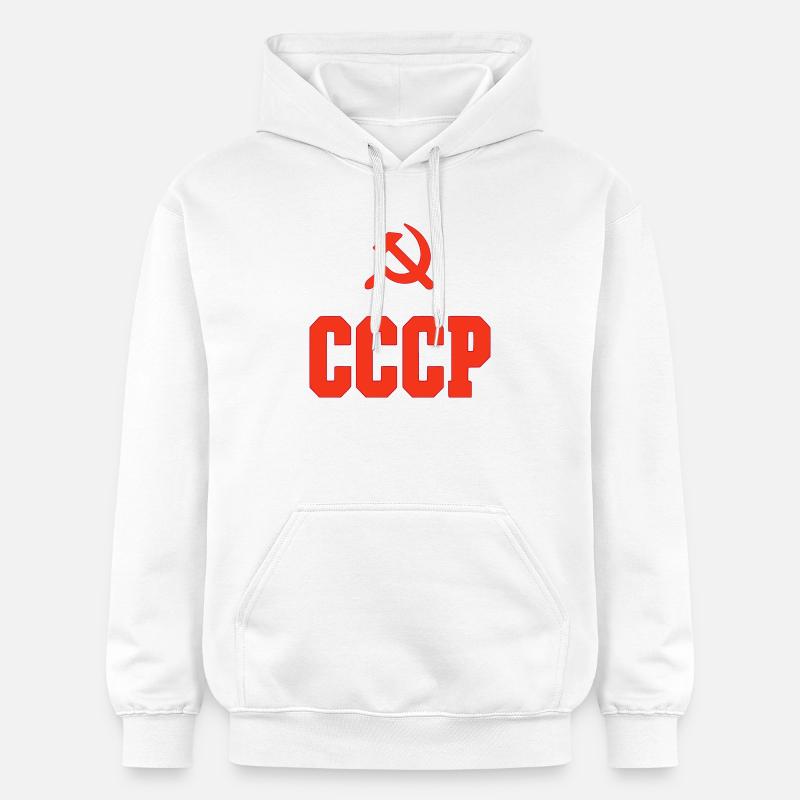 Design CCCP dans le style années 80, chaussettes CCCP - Sweat à capuche Softstyle® Gildan Unisexe - blanc