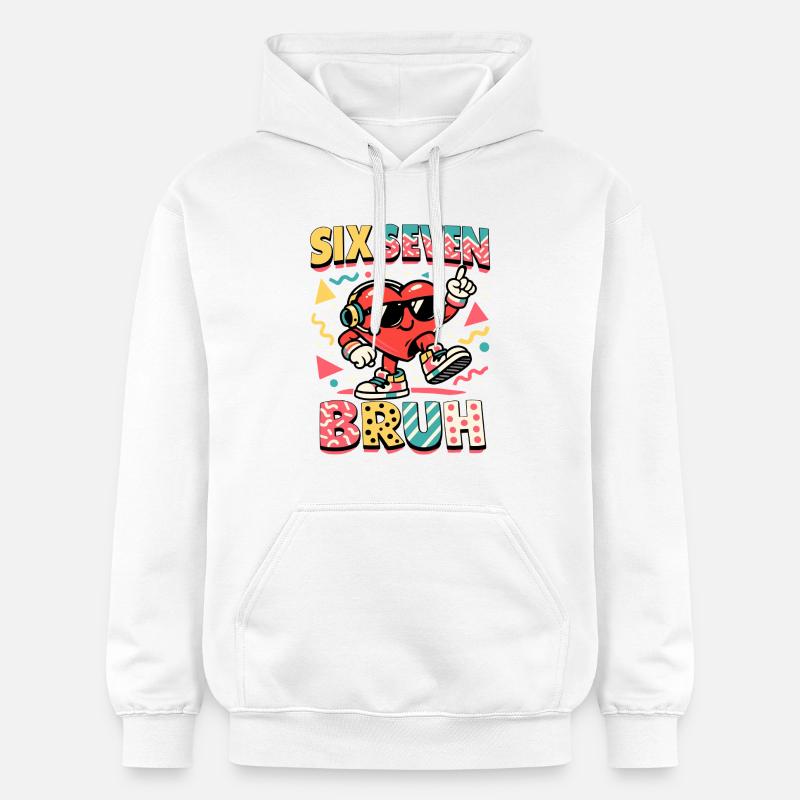 67 Six Seven Meme Cool Saint-Valentin - Sweat à capuche Softstyle® Gildan Unisexe - blanc