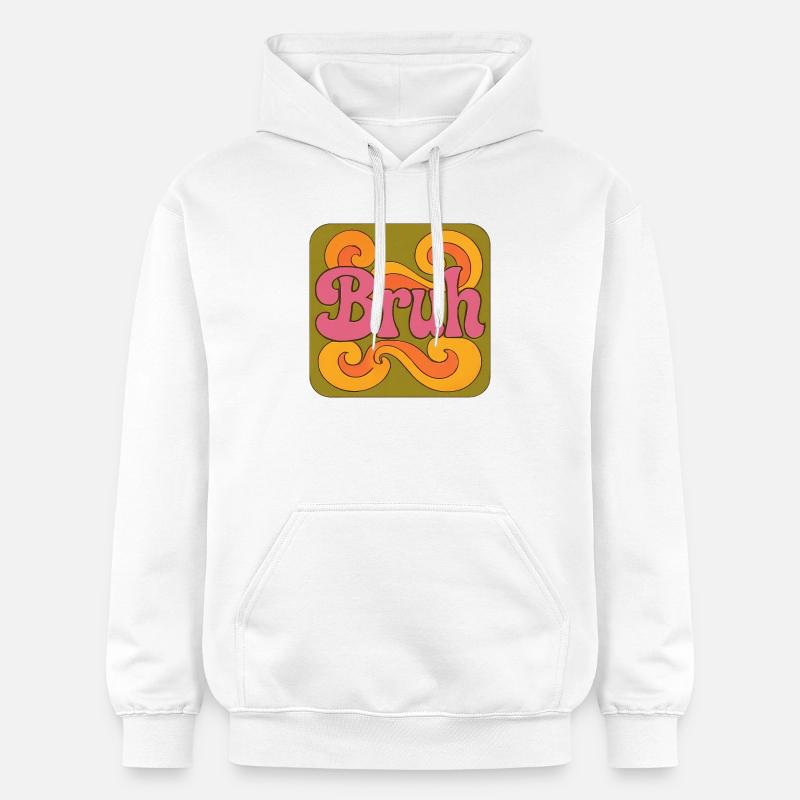 Bruh Psychedelic Swirl - Sweat à capuche Softstyle® Gildan Unisexe - blanc