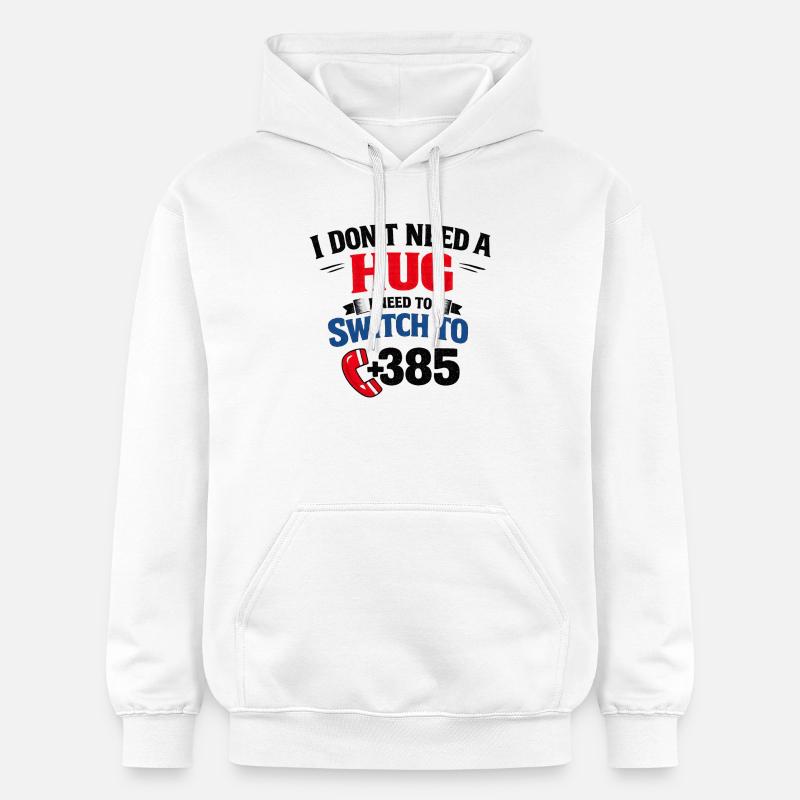 Pas de câlin, appel numéro 385 - Sweat à capuche Softstyle® Gildan Unisexe - blanc