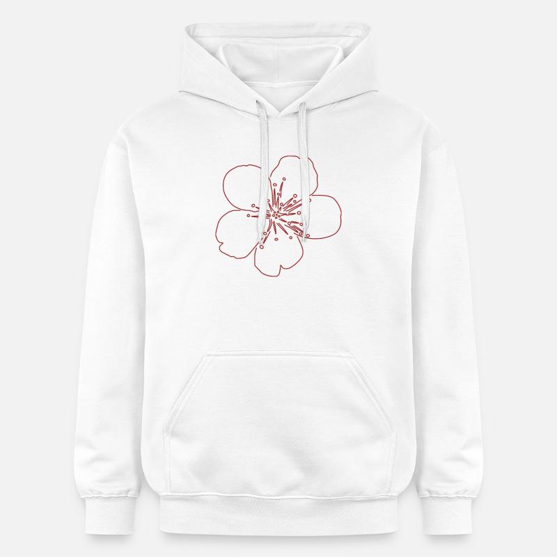Croquis de la fleur de cerisier - Sweat à capuche Softstyle® Gildan Unisexe - blanc