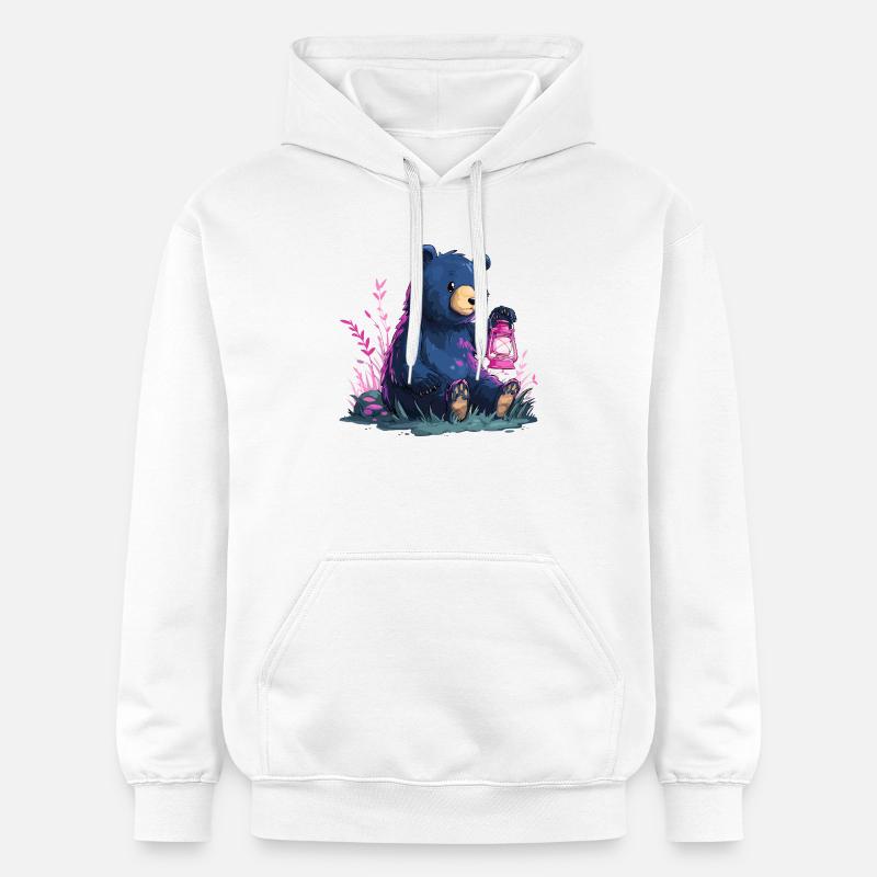 Ours avec lanterne - Sweat à capuche Softstyle® Gildan Unisexe - blanc