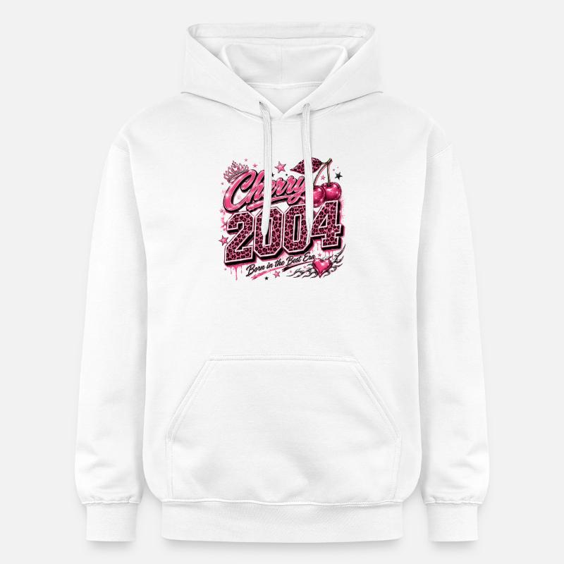 Cherry 2004 Style Léopard - Sweat à capuche Softstyle® Gildan Unisexe - blanc