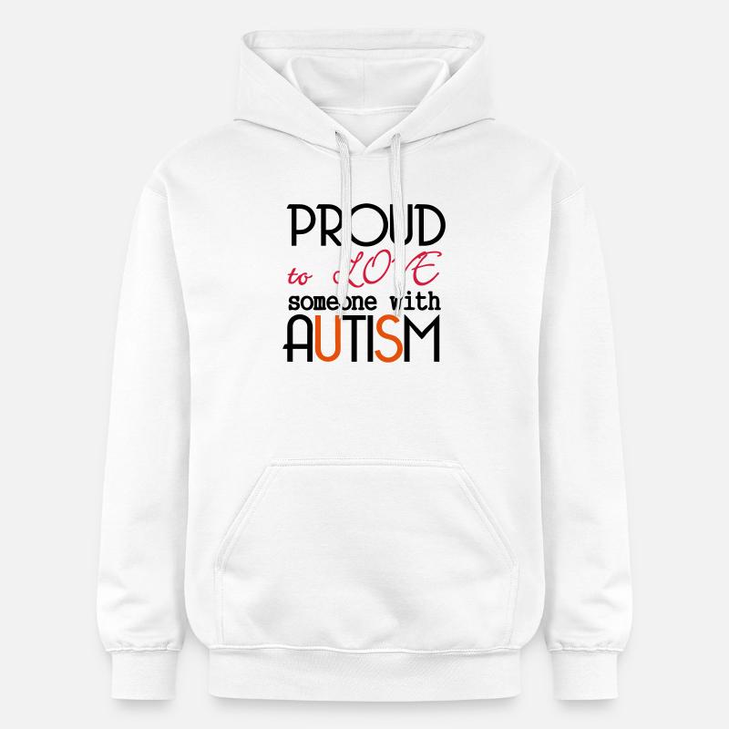Love someone with Autism cadeau autisme - Sweat à capuche Softstyle® Gildan Unisexe - blanc