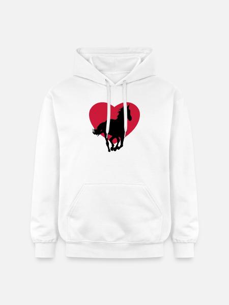 I love horses - Gildan Unisex Softstyle® Midweight Hoodie - white