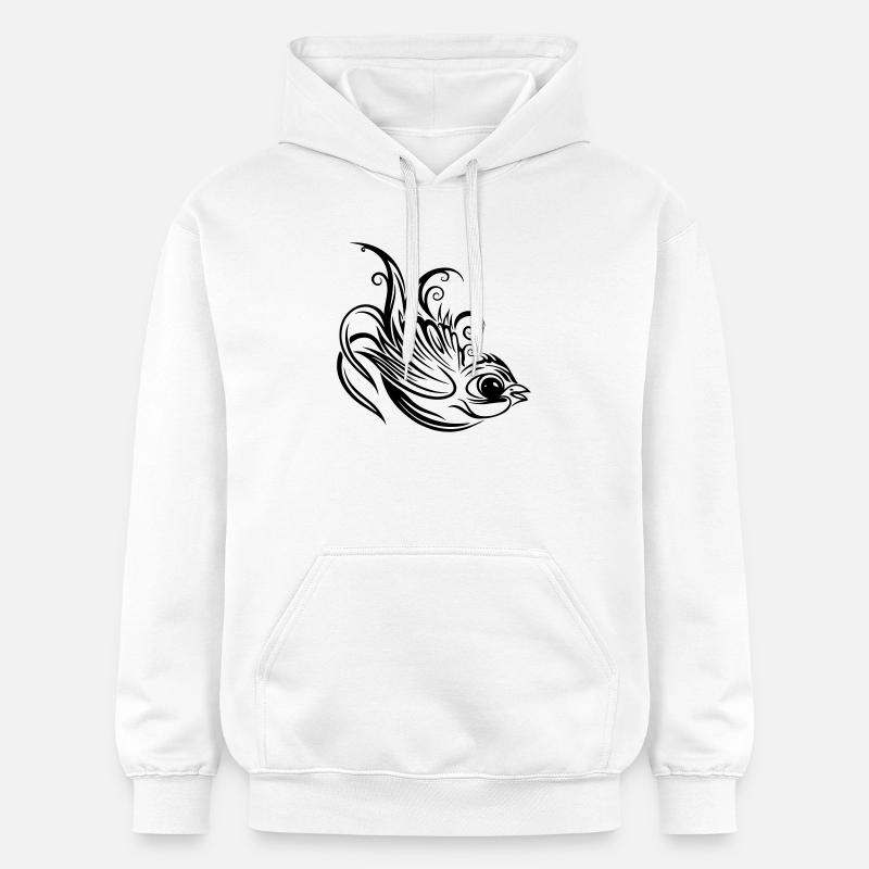 Hirondelle, printemps, messager de printemps - Sweat à capuche Softstyle® Gildan Unisexe - blanc