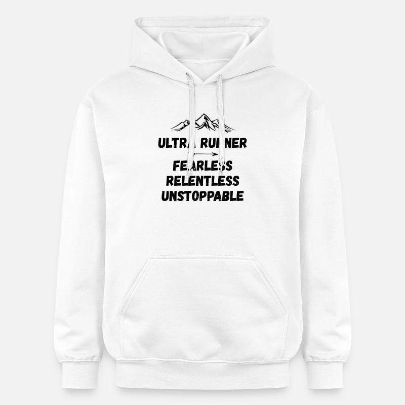 Ultra Runner - Intrépide. Implacable. Imparable. - Sweat à capuche Softstyle® Gildan Unisexe - blanc