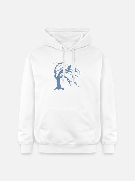 Dead tree with 2 cats silhouette - Gildan Unisex Softstyle® Midweight Hoodie - white
