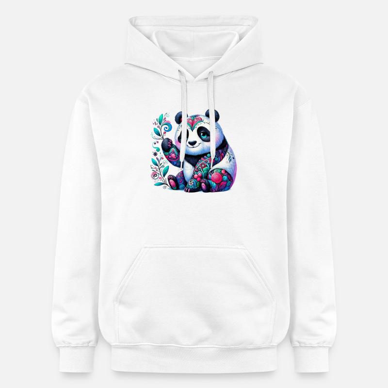 Panda - Sweat à capuche Softstyle® Gildan Unisexe - blanc