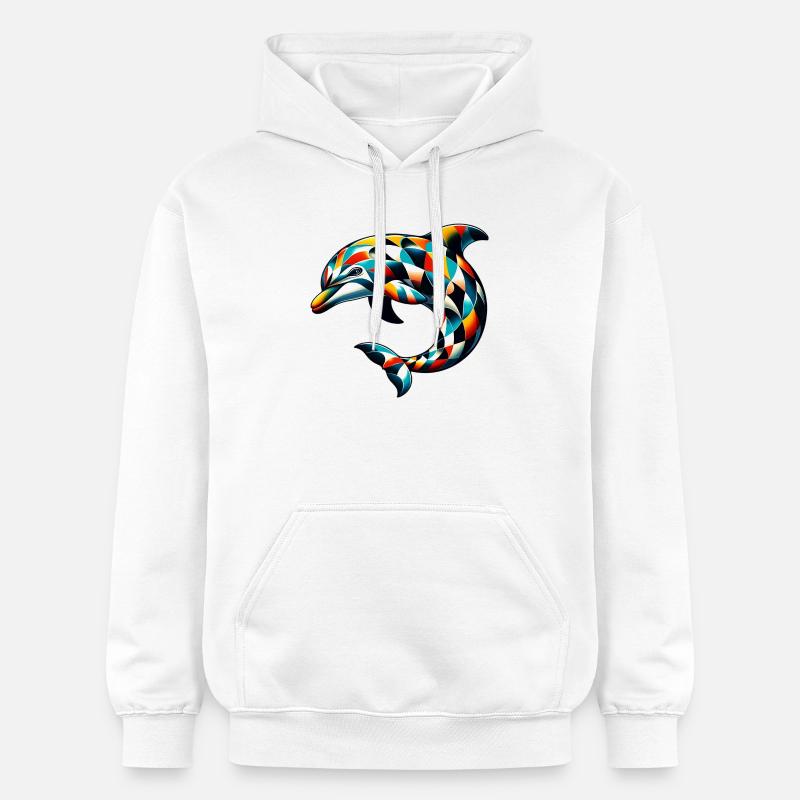 Dauphin arlequin - Sweat à capuche Softstyle® Gildan Unisexe - blanc