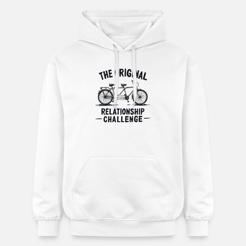 Tandem Challenge Funny Bicycle Design - Sweat à capuche Softstyle® Gildan Unisexe - blanc
