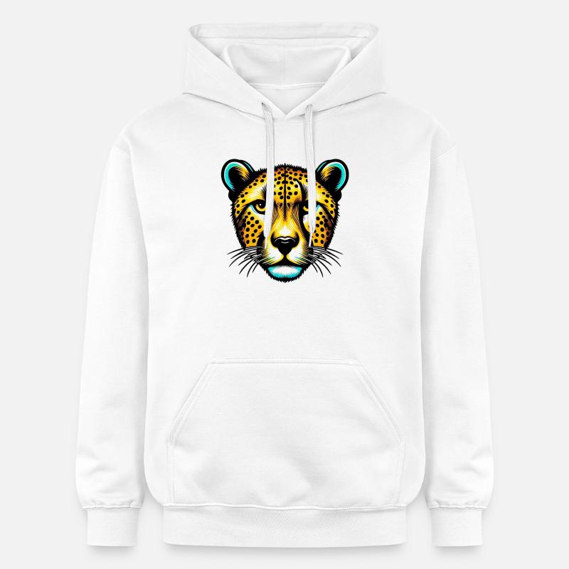 Guépard - Sweat à capuche Softstyle® Gildan Unisexe - blanc