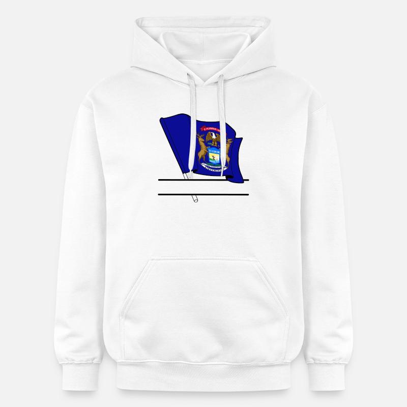 Bannière de texte Flag Michigan - Sweat à capuche Softstyle® Gildan Unisexe - blanc