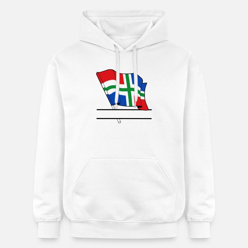 Drapeau Groningue bannière de texte - Sweat à capuche Softstyle® Gildan Unisexe - blanc