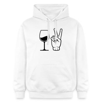 Commander du vin - Sweat à capuche Softstyle® Gildan Unisexe - blanc - Devant - Liana (172cm) & Jaron (178cm)