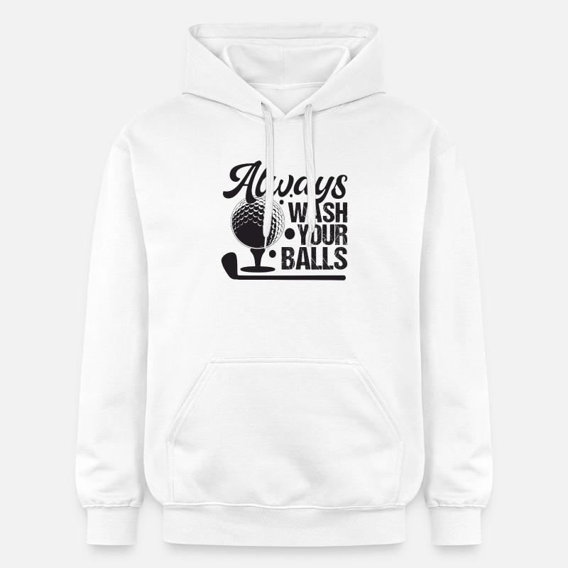 Golf - Lavez toujours vos balles - Sweat à capuche Softstyle® Gildan Unisexe - blanc