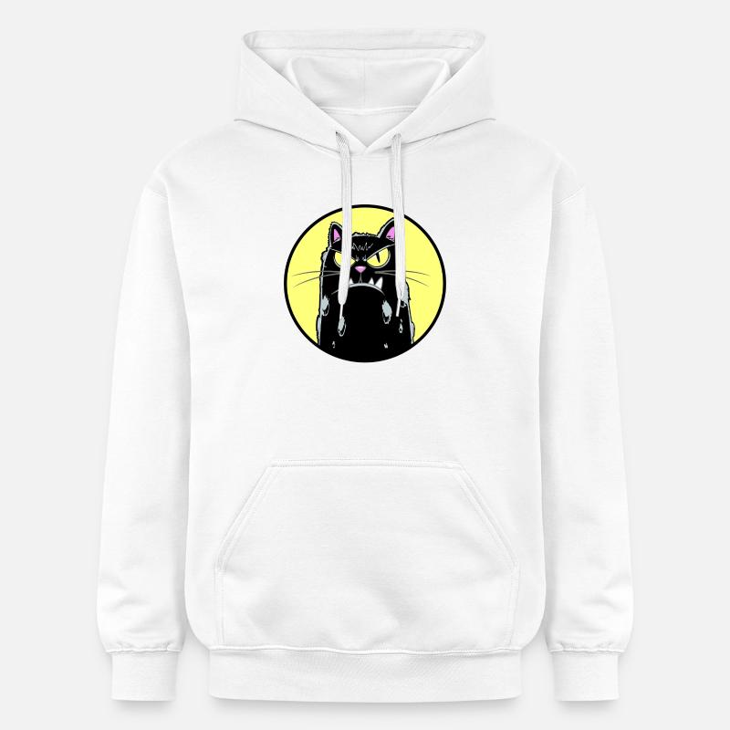 Chat noir - Sweat à capuche Softstyle® Gildan Unisexe - blanc