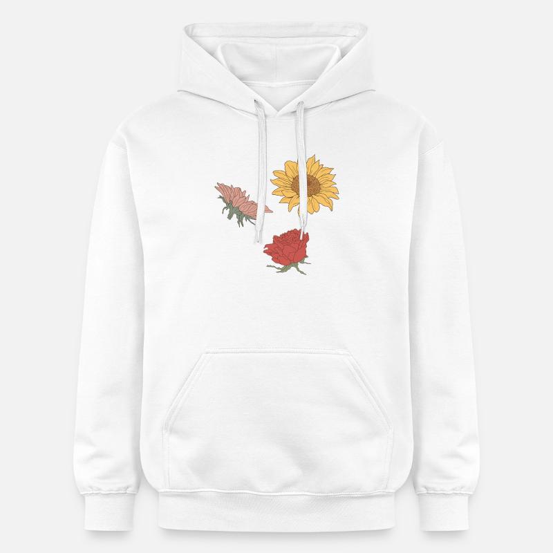 fleur - Sweat à capuche Softstyle® Gildan Unisexe - blanc