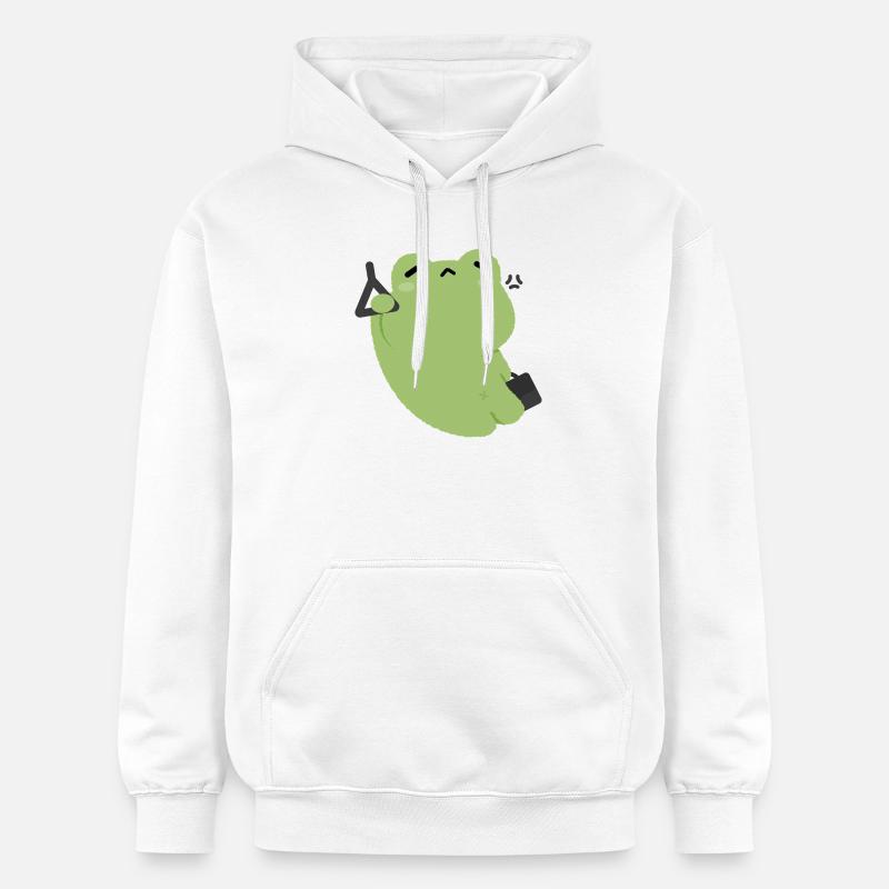 Trajet de la grenouille verte fatiguée - Sweat à capuche Softstyle® Gildan Unisexe - blanc