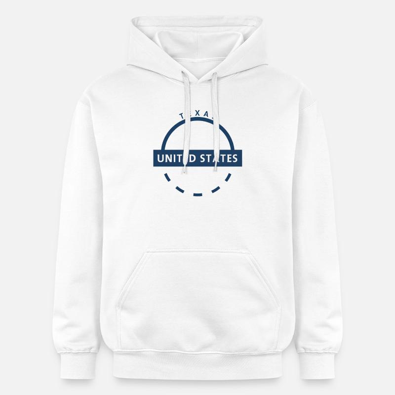 Texas États-Unis Emblème Sceau Rond - Sweat à capuche Softstyle® Gildan Unisexe - blanc