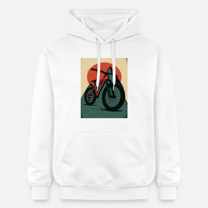 VTT avec soleils et pyramide - Sweat à capuche Softstyle® Gildan Unisexe - blanc