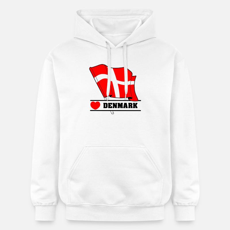 DANEMARK – Drapeau avec cœur - Sweat à capuche Softstyle® Gildan Unisexe - blanc