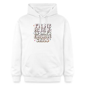 Lieblingskindlicher Schwiegermutter-grooviger Humor - Gildan Unisex Softstyle® Midweight Hoodie - Weiß - Vorne - Liana (172cm) & Jaron (178cm)