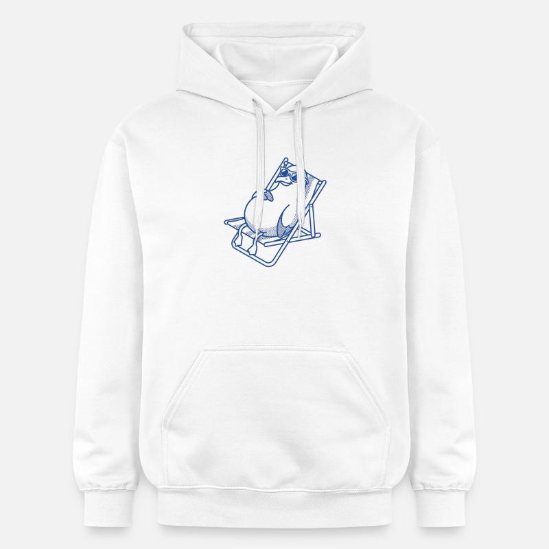 Penguin frissonne sur le banc - Sweat à capuche Softstyle® Gildan Unisexe - blanc