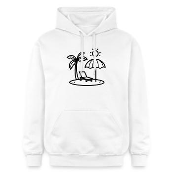 Strand - Gildan Unisex Softstyle® Midweight Hoodie - Weiß - Vorne - Liana (172cm) & Jaron (178cm)