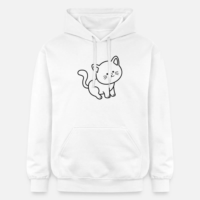 Chat Chat - Sweat à capuche Softstyle® Gildan Unisexe - blanc