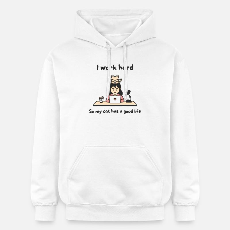 Bourreau de Chat Agité - Sweat à capuche Softstyle® Gildan Unisexe - blanc