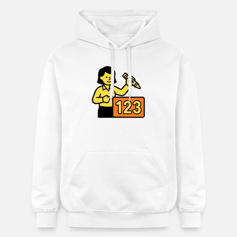 Teacher Math 123 School - Gildan Unisex Softstyle® Midweight Hoodie - white