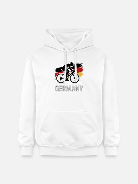 Radfahrer Deutschland Flagge - Gildan Unisex Softstyle® Midweight Hoodie - Weiß